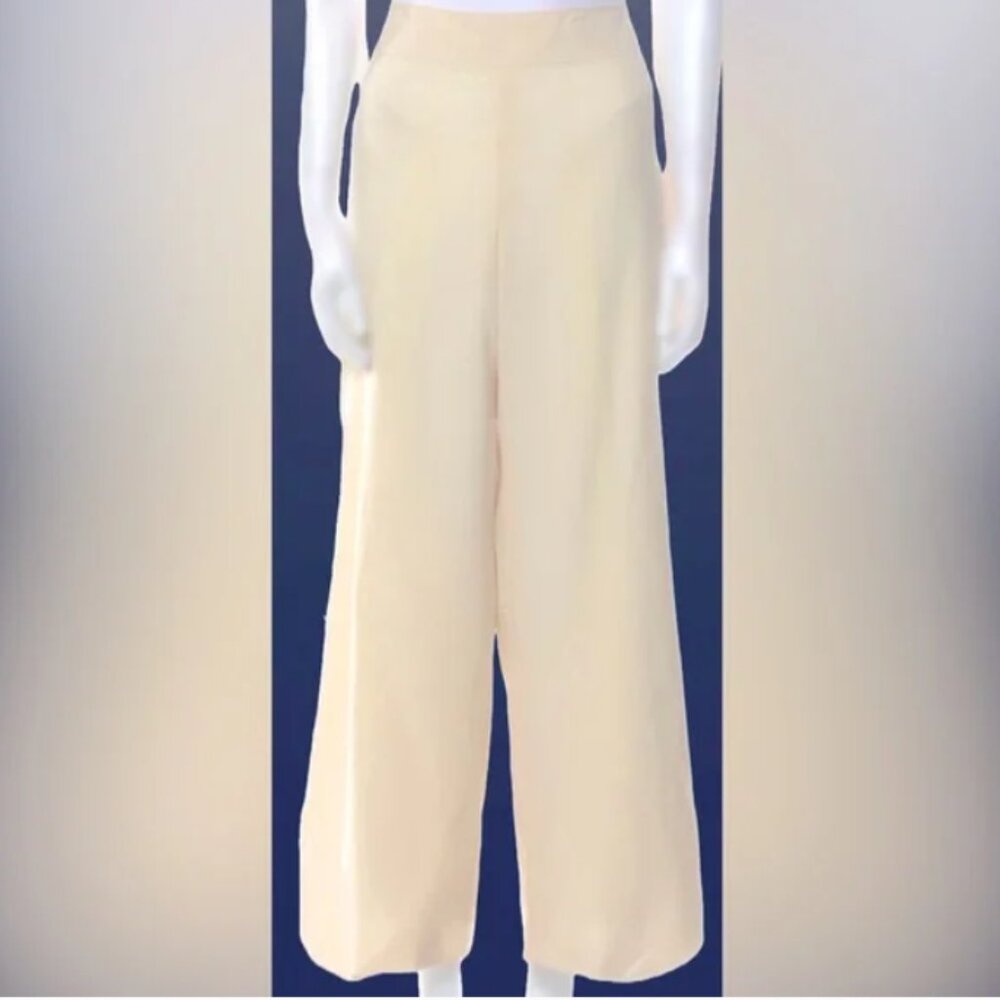 BRIONI Cream Wool Blend Wide Leg Trousers | Made in Italy | EUC